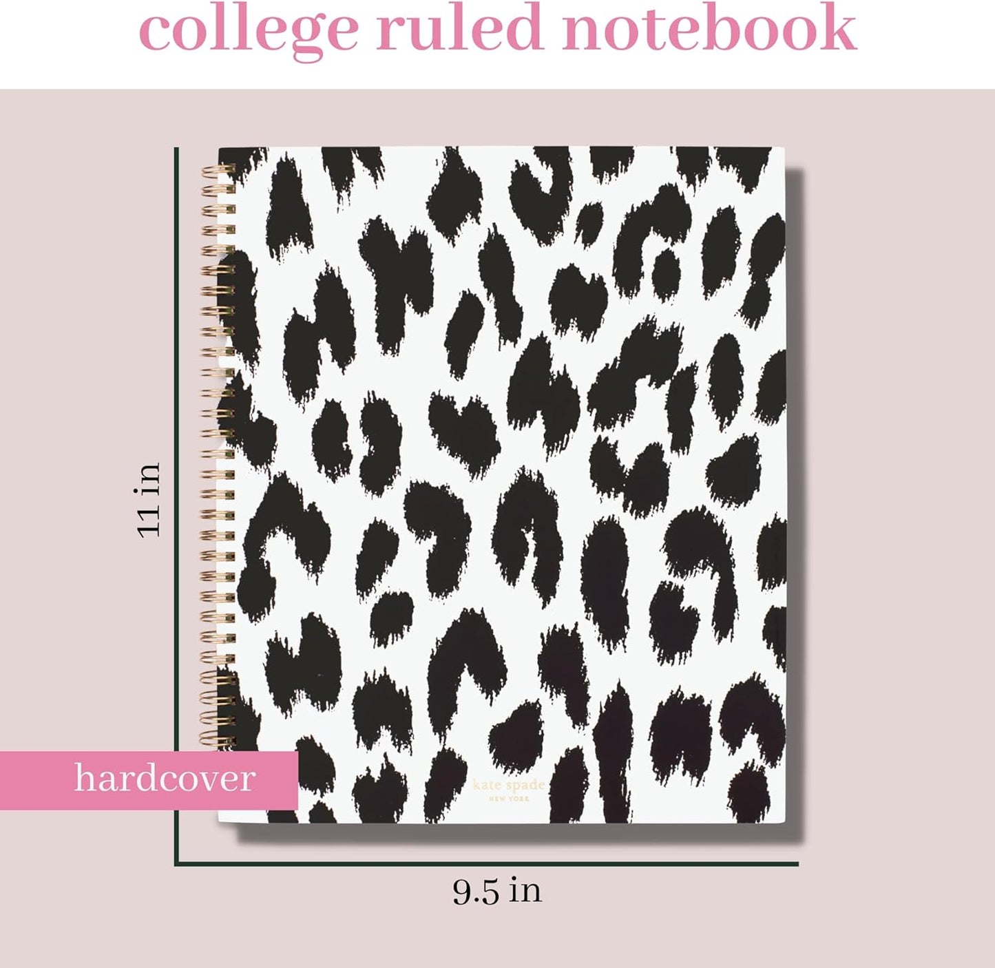 kate spade new york Large College Ruled Notebook, 11" x 9.5" Spiral Notebook with 160 Pages
