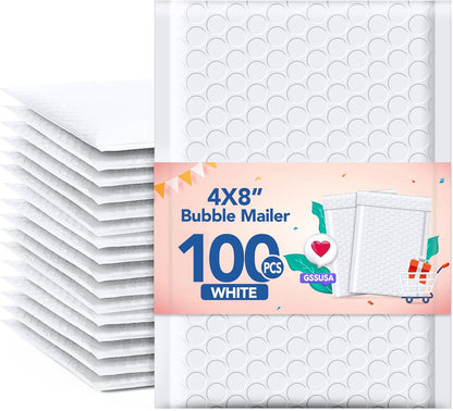 GSSUSA Black Bubble Mailers 4x8 Inches 50 Pack, Usable Size 4X7" Bubble Envelopes for Small Business, Padded Envelope, Shipping Mailers, Packaging Bags, Mailing Envelopes, Shipping Supplies