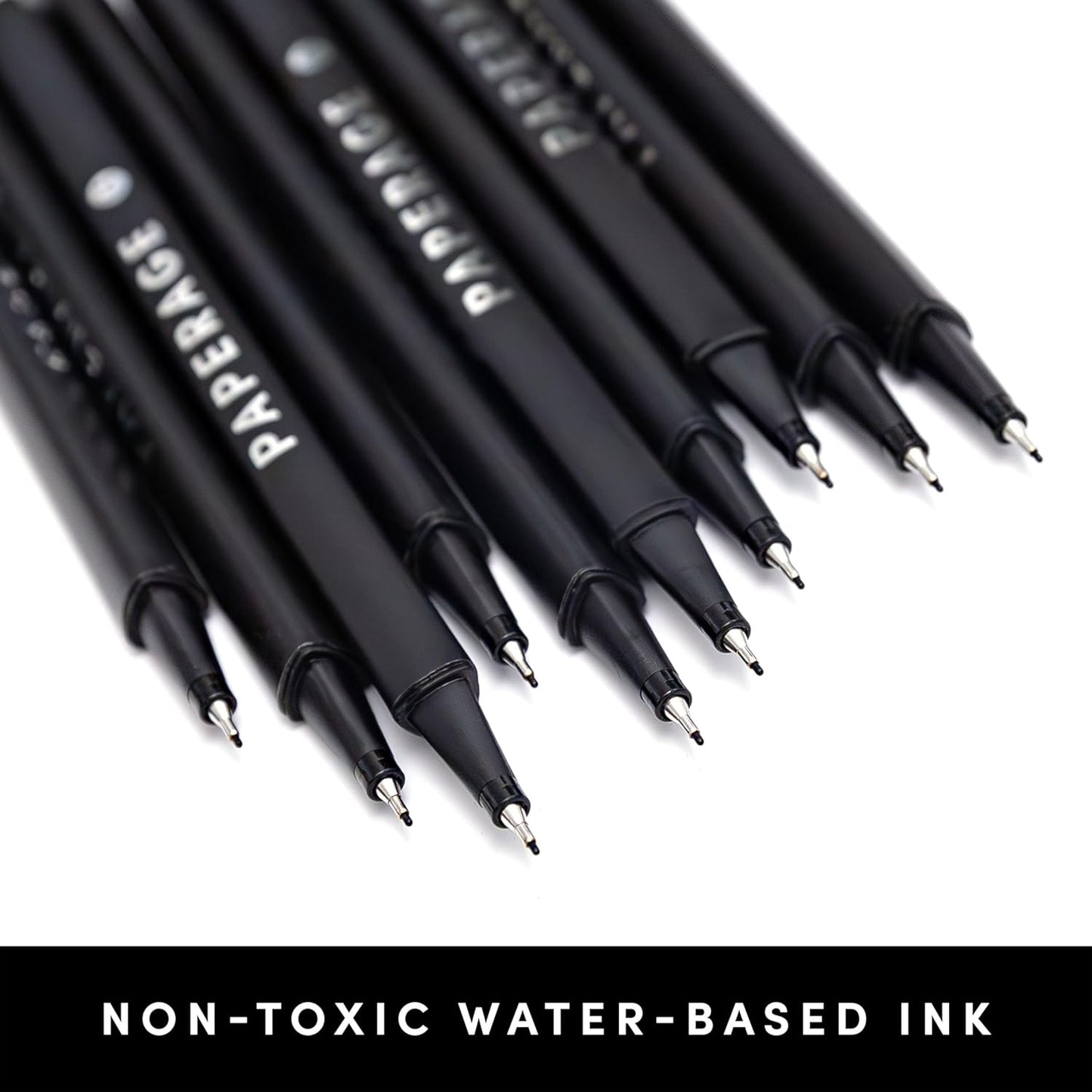 PAPERAGE Felt Tip Fine Point Pens (0.4mm), 12 Pack, Pens For Journaling, Notebooks, Planners, Calendars & Drawing, Great for School, Office, & Home (Black Ink)