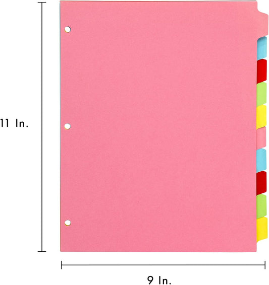 Pukka Pad 10 Part Dividers – 1 Pack of 10 Tabbed Set for 3-Ring Binder, Page Separators for Home, Office, School Organization – 8.5 x 11 Inches – Pastel Colors