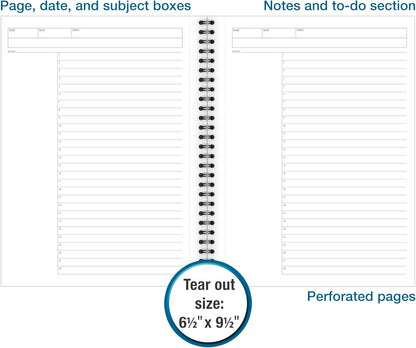 Cambridge Business Notebook, Action Planner, Legal Ruled Paper, 8-1/2" x 11", 80 Sheets, Flexible Soft Touch Cover, Wirebound, Gray (06064)