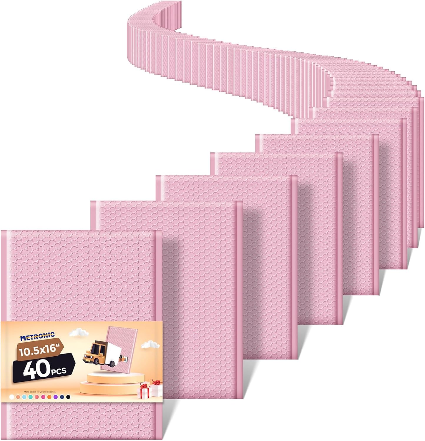 Metronic Bubble Mailers 8.5x12" 40 Pack Black Padded Envelopes Usable Size 8.5 x 11" Strong Adhesion Bubble Envelopes Medium Mailing Envelopes Bubble Padded for Small Business Shipping Books Clothes