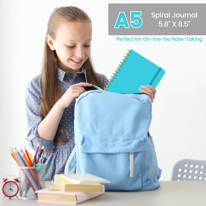 CICPAP Lined Spiral Journal Notebook, A5 College Ruled Notebook for Journaling, Note-Taking, and Daily Planning, Durable Hardcover with an Elegant Design, Purple