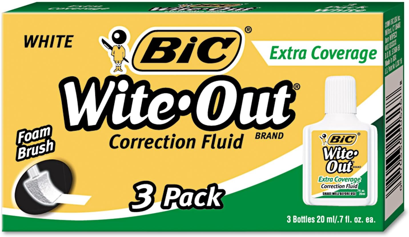 BIC Extra-Coverage Wite-Out Brand Correction Fluid