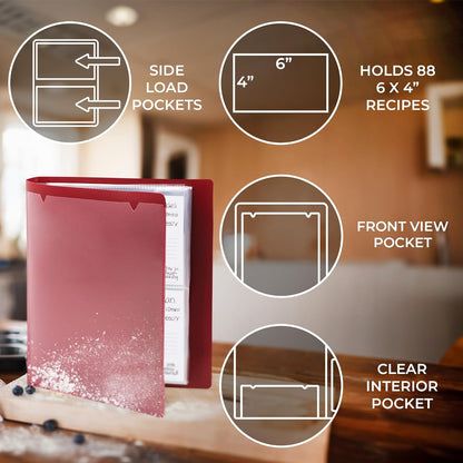 Samsill 8 Tab Recipe Dividers, Recipe Sleeves, Sheet Protector Dividers, with Tab Inserts, Clear, Super Heavyweight, Top Loading, 3 Hole Punched for Standard Letter Size Binders, Archival Safe