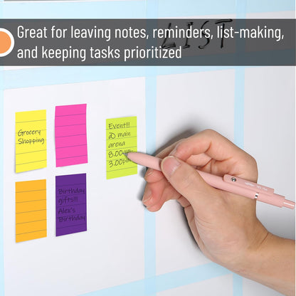 Mr. Pen- Lined Sticky Notes, 3" x 3", 12 Pads, 60 Sheets/Pad, Morandi Color, Bulk Sticky Notes with Lines, Ruled Post Stickies, Memo Pads, Self-Stick Note Pad for Office, School, Home, Study