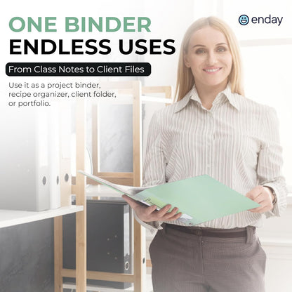 Enday 3 Ring Binder 1 inch (4 Pack) Pastel Flexible Binders Round Ring with Pocket, Holds 175 Sheets, for Home and School Supplies in Blue, Purple, Pink and Green – by Enday