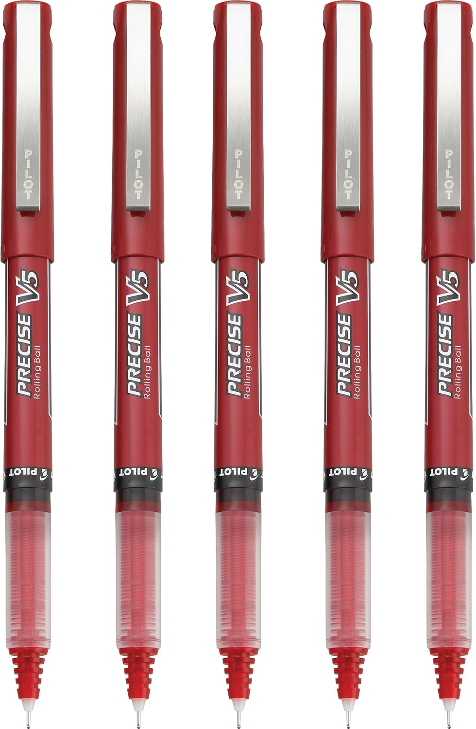 PILOT Precise V5 Stick Liquid Ink Rolling Ball Stick Pens, Extra Fine Point (0.5mm) Black Ink, 5-Pack (26010)