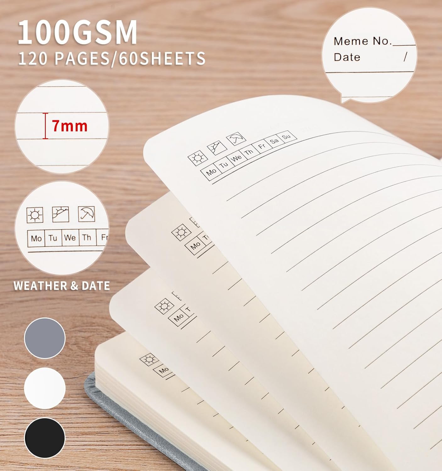 3 Pack Pocket Journaling Notebooks, A6 Small Notebook For Note Taking Journaling Notebooks Journals For Writing Mini Note Pads With Pen Holder 120 Pages 100 GSM Thick Paper(Nude, Brown, Forest Green)