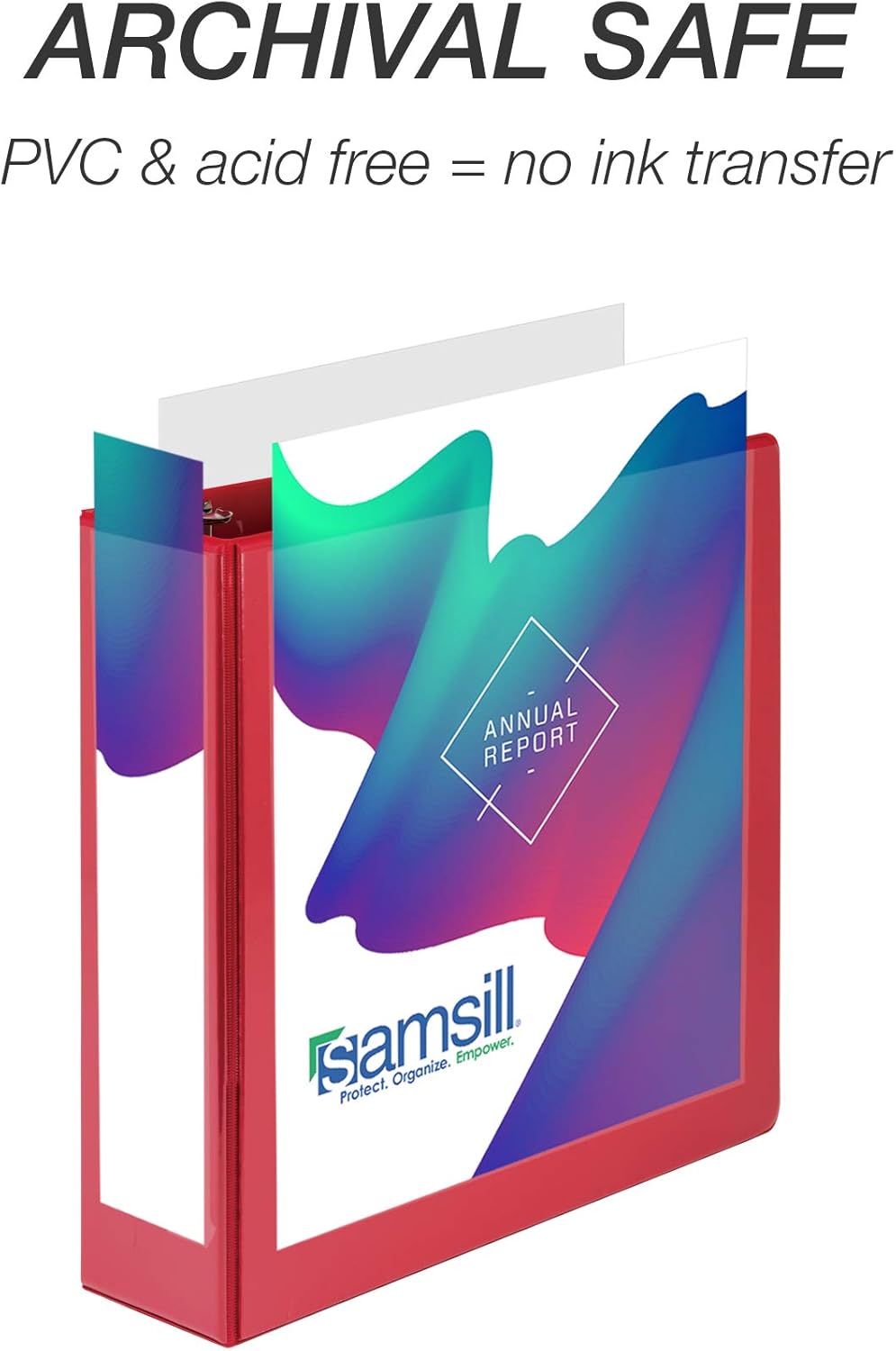 Samsill 1.5 Inch 3 Ring Binders, Economy Round Ring, Clear View Cover, 325 Sheet Capacity - for School, Home, Office - White, 4 Pack