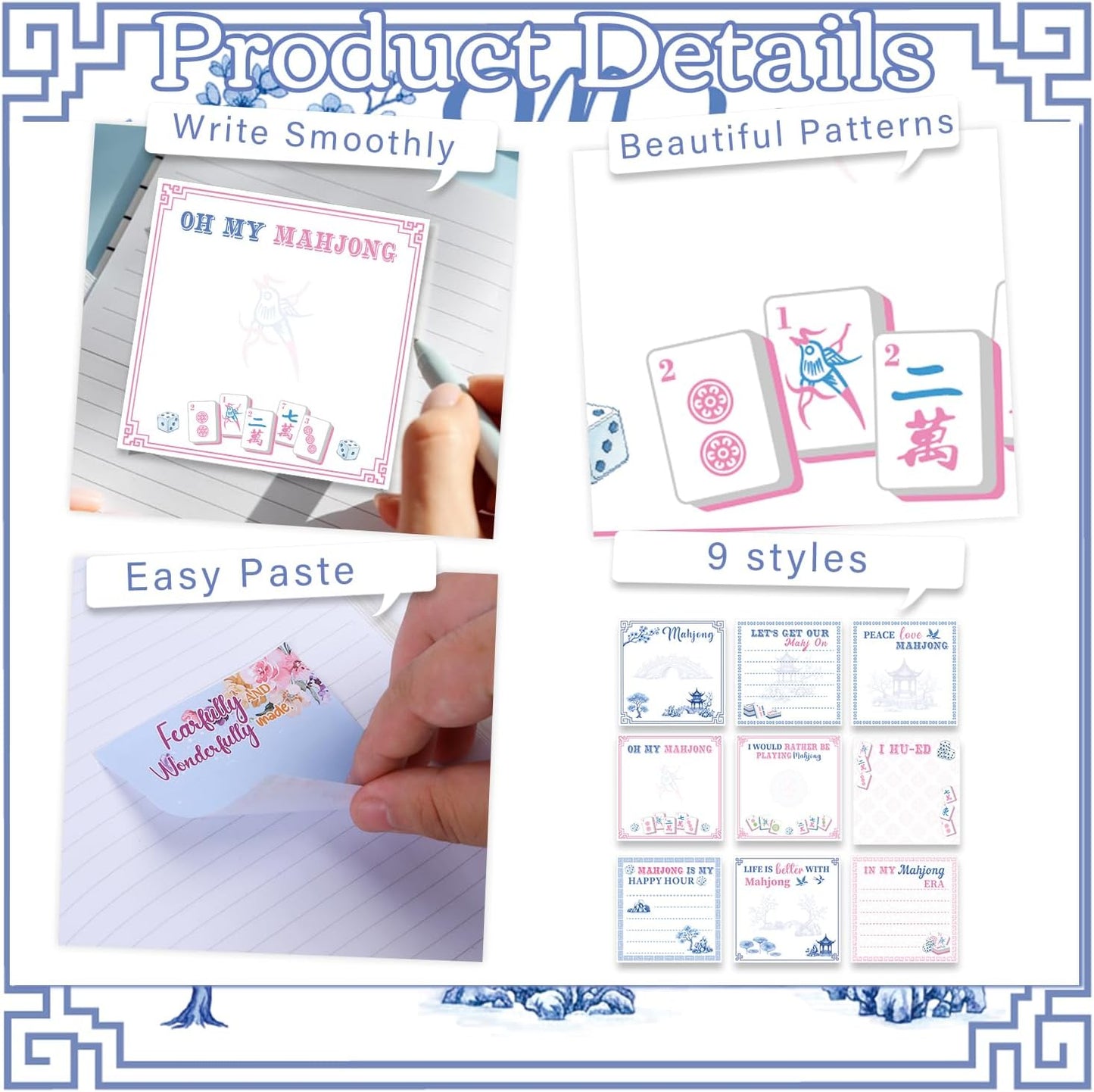 Inspirational Sticky Notes Gifts - 9 Pack Funny Positive Quotes Notepads 3x3 Inches, Fun Motivational Self-Adhesive Memo Pads Office Study Supplies for Friends Coworkers (450 Sheets)
