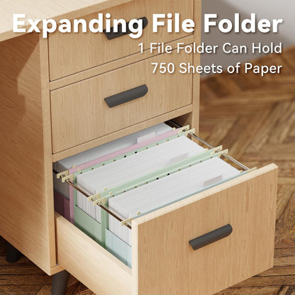 Ansook Extra Capacity Hanging File Folders Letter Size,Heavy Duty 4" Expandanle Pastel Hang Folders,6 Pack Plastic File Cabniet Folder Hanging with Tabs,Hanging File Frame Organizer