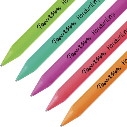 Paper Mate Handwriting Triangular Mechanical Pencil Set with Lead & Eraser Refills, 1.3mm, Fun Barrel Colors, 8 Count (2017484)