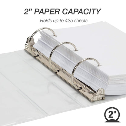 Samsill Economy 3 Ring Mini Binder, 1-Inch Round Ring Binder, Holds 100 Sheets, Black, 6 Pack (MP32300)