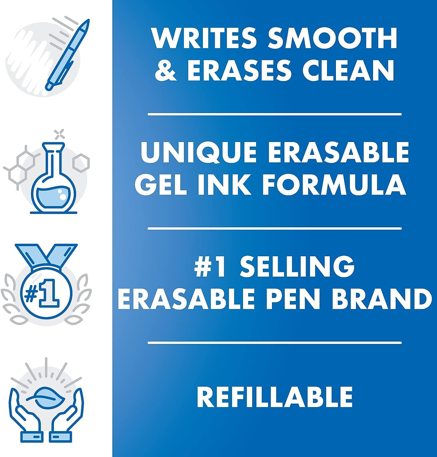 Pilot, FriXion Ball Gel Ink Refills for Erasable Pens, Fine Point 0.7 mm, Pack of 3, Black
