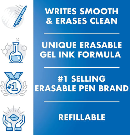 Pilot, FriXion Ball Gel Ink Refills for Erasable Pens, Fine Point 0.7 mm, Pack of 3, Black
