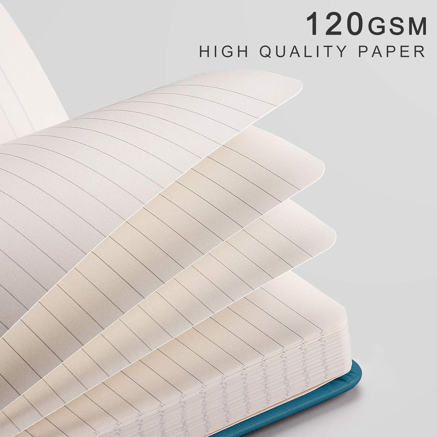 EMSHOI Graph Paper Notebook - 256 Pages A5 Graph Notebook/Journal, Hard Cover, 120gsm Thick Paper, Smooth PU Leather, Inner Pocket, 5.75'' × 8.38''-Black