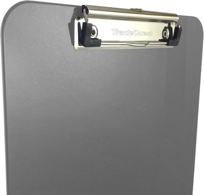 Trade Quest Plastic Clipboard Opaque Color Letter Size Low Profile Clip (Pack of 6) (Black)