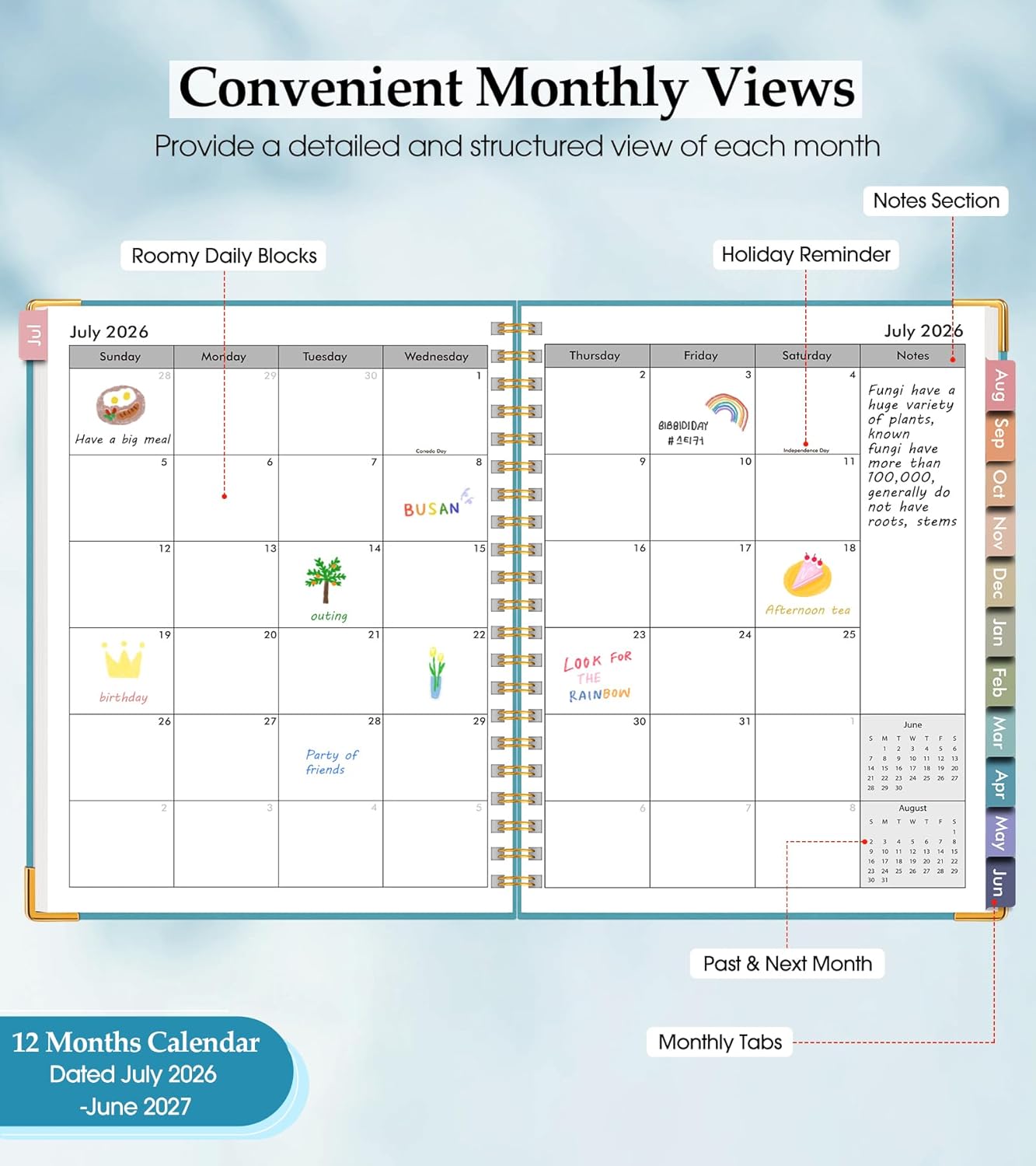 2026 Planner, Weekly and Monthly Calendar Planner from January 2026 - December 2026, 8.5" x 11" Hardcover Leather Hourly Appointment Book with Tabs, Spiral Daily Planners for School Work Home, Green