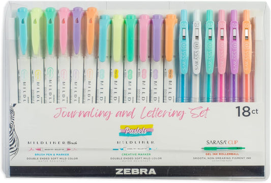 Zebra Pen Sarasa Clip Vintage and Mildliner Neutral Set, Ideal for Bible Highlighting, No Bleed, Ideal for Bible Highlighting and Bullet Journaling, Fine Point, Assorted Colors, 14-Pack (10114)