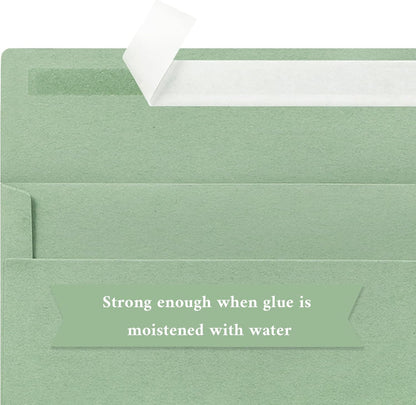 50 Pack #10 Business Envelopes, Sage Green Standard Envelopes Self Seal, Letter Size Mailing Envelopes for Checks Letters Invoices Statements Birthday Graduation Wedding, 4 1/8 x 9 1/2 Inch