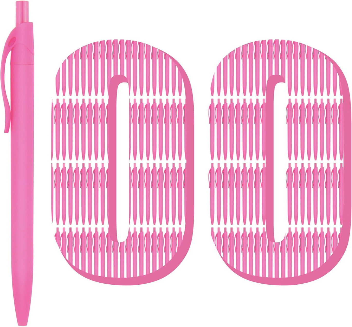 Deegtran 100 Pack No Bleed Black Barrel Click Pens, Wholesale Retractable Ballpoint, Medium Point, Smooth Ink, 1.0MM Black Ink