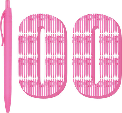 Deegtran 100 Pack No Bleed Black Barrel Click Pens, Wholesale Retractable Ballpoint, Medium Point, Smooth Ink, 1.0MM Black Ink