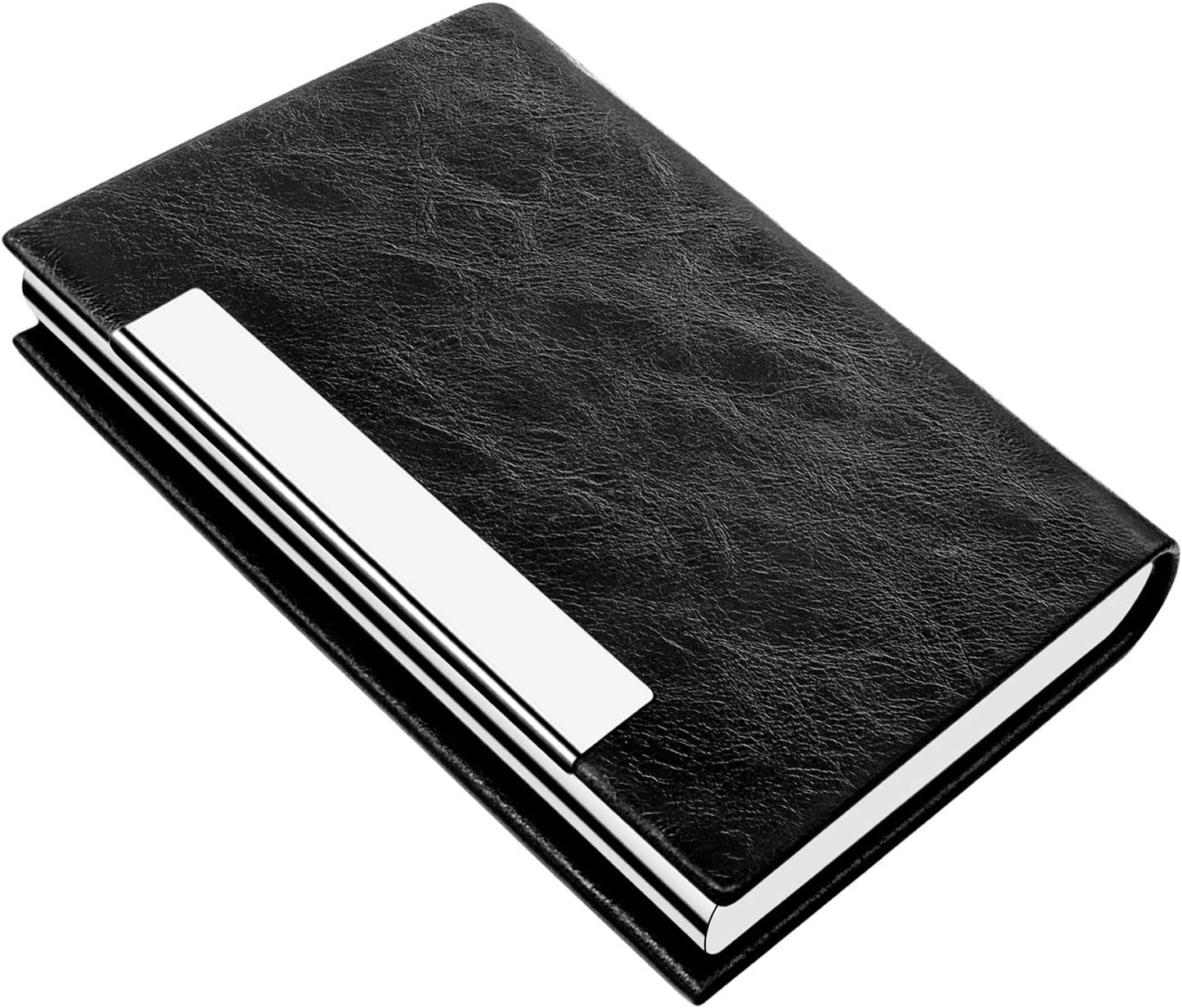 Padike Business Card Holder/ Case Professional PU Leather & Stainless Steel Multi Wallet Credit Card ID Case/Holder for Men & Women. (Black)
