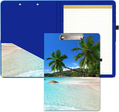 Hongri Clipboard Folio with Refillable Lined Notepad and Interior Storage Pocket for Students, Classroom, Office, Women, Man, Cute Custom Pattern, Size 12.8 x 9.2 in, Classic Flower