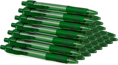 deegtran Pens Bulk, 30 Pack No Bleed Black Ink Click Pens with Soft Grip, Wholesale Retractable Ballpoint Pens for Office School, Medium Point Smooth 1.0MM
