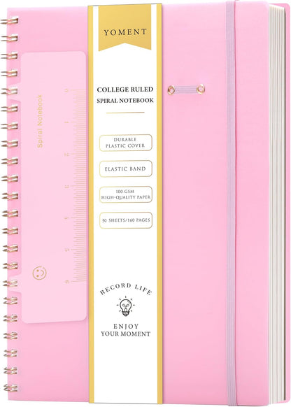 Yoment Graph Paper Spiral Notebook A5 Graphing Notebook 160 Pages Graph Paper Notebook Spiral Bound Waterproof Plastic Hardcover Spiral Journal 5x7 Grid Notebooks for Note Taking,Black