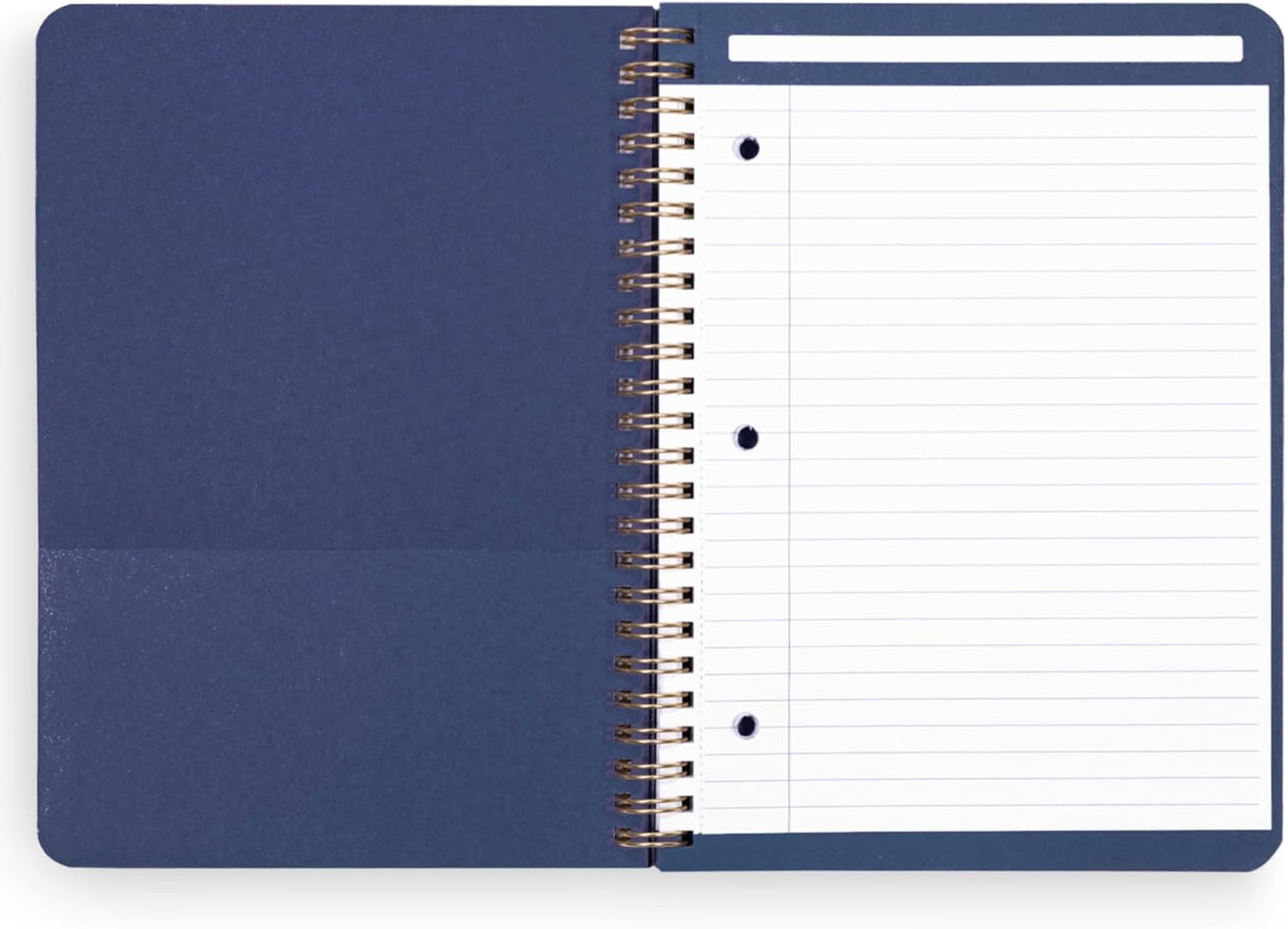 Vera Bradley Mini Spiral Notebook, College Ruled Paper, 8.25" x 6.25" with Pocket and 160 Lined Pages (Cambridge Blues)