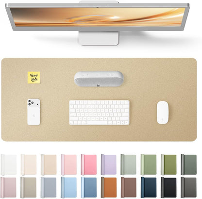 YSAGi Leather Office Desk Pad Protector, Large Mouse Pad, Non-Slip, PU Leather, Laptop Desk Blotter, Waterproof Writing Pad for Office and Home, Black, 23.6" x 13.8" - Colors B