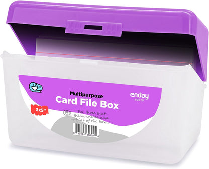 Enday Index Card Holder Pink, 3x5 Note Flash Card Organizer Case, Index Card File w/flip top, Notecard Recipe, Holder, Holds 250 Cards, Also Available in Purple, Red, Green, Blue, Grey (1 PC)