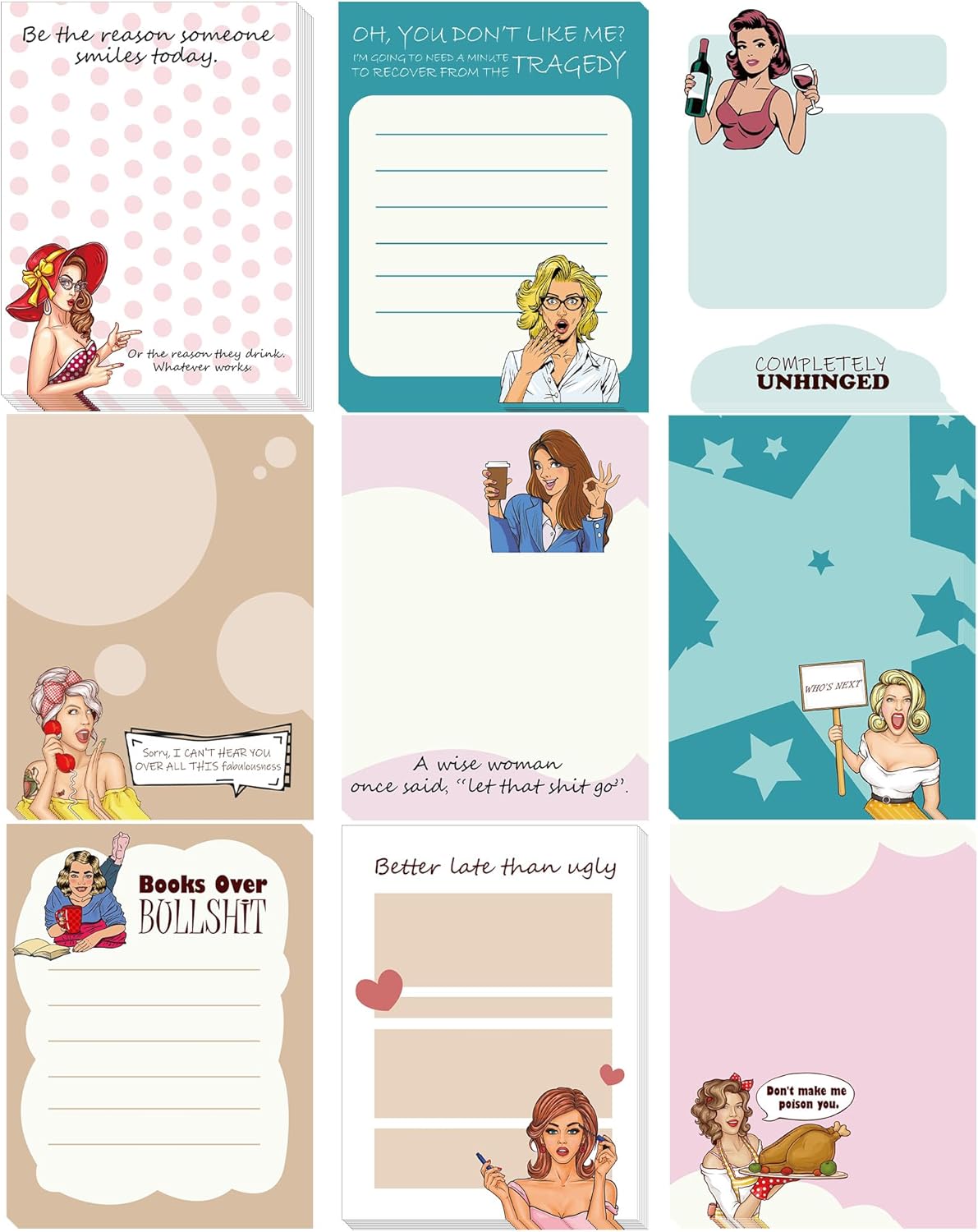 Dumpster Fire Sticky Notes 9 Pack, Funny Dumpster Fire Notepads for Work Stress Relief, Cute Self-Stick Memo Note Pads for Office, Humorous Gifts for Coworkers Students School Office Supplies 3×3 Inch