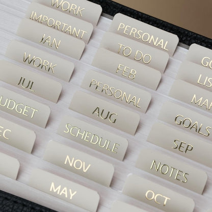 UPAFEXXI-Laminated Planner Monthly Tabs(72 Stickers in Total,24 month,24 Subject,24 Blank) Calendar Monthly Label Stickers for Planners, Subject Label Adhesive Tabs for Folders, Pages(Floral)