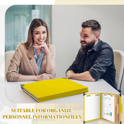 Henoyso 10 Pcs Hanging Classification Folders Bulk with 2 Prongs, 1 Divider Letter Size, 2 Inch Expansions Pressboard File Folder, 1/3-cut Tab File Organizer (1 Divider,Green)