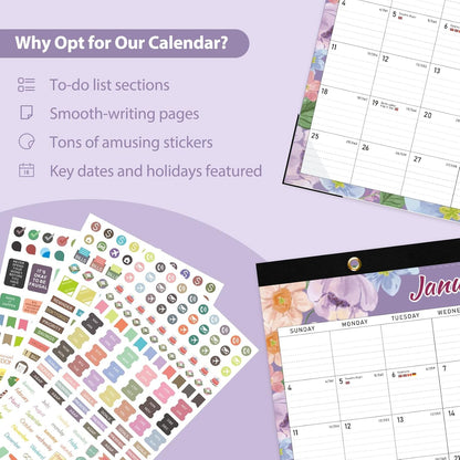 2026 Desk Calendar, Large Desktop/Wall Monthly Calendar (Jan. 2026 - Jun. 2027) 17'' x 12'' School Year Desk Planner for Teacher Family School Office Supplies