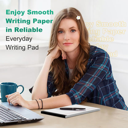 Legal Pads 8.5 x 14 Note Pads, 6 Pack Writing Pads Wide Ruled Notepads, Micro Perforated Notepad, Double-Side Printed Lined Paper Pads 30 Sheets per Notepad, White Legal Pads for Home, Office, School