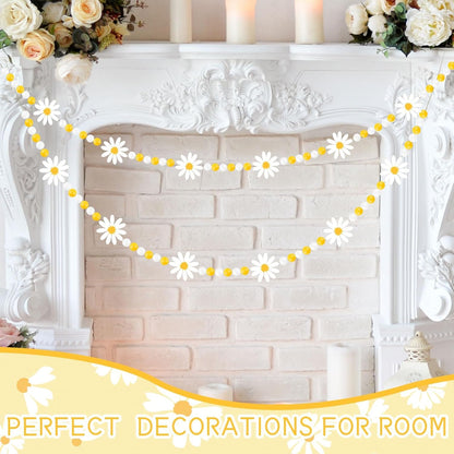 8.2 Ft Pencil Wooden Garland Graduation Yellow Pencil Banners with Cute Beads Hanging Ornaments for Kindergarten Classroom Office Home First Day of School Party Decor