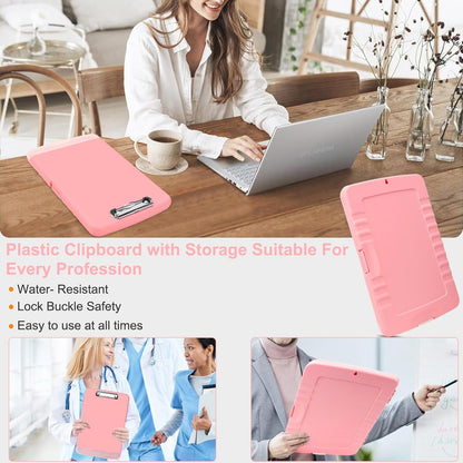 SFLHHDM Purple Clipboard, Clip Boards 8.5x11, Teacher Clipboards with Storage, Plastic Clipboard with Pen Holder, Clipboards Storage for Women Teachers Work, School & Office Supplies