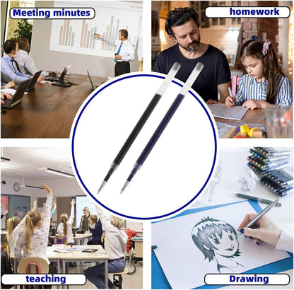 8 Pieces Replaceable Ballpoint Pen Refills Work for Most Brands Pens with Smooth Writing,Free-Flowing German Ink with Medium 0.5mm Ballpoint Tip(Black Refills and Length 4.4inch)