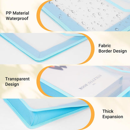 Plastic Expanding File Folder, Clear Envelopes Fit Letter & A4 Size, Folders for Documents with Snap Closure, No Dividers, Large Capacity (6, Mixed Colors)