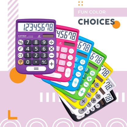 CATIGA 12 Digit Desktop Calculator Basic Desk Calculator with Large LCD Display, Big Buttons, 4 Function, Solar and Battery Dual Power, for Office, School, Home, SD-1292 Green