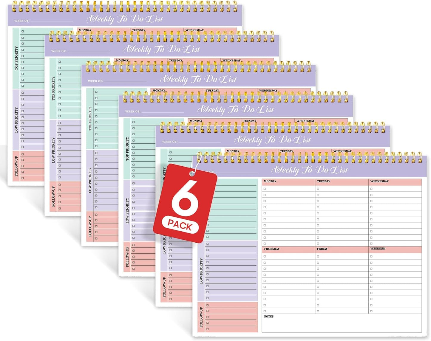 Taja Weekly To Do List Notepad with 52 Undated Sheets（8.5"×11"）- Weekly Desk Planner for Women & Man, Work and Home -1 Pack Violet Dream