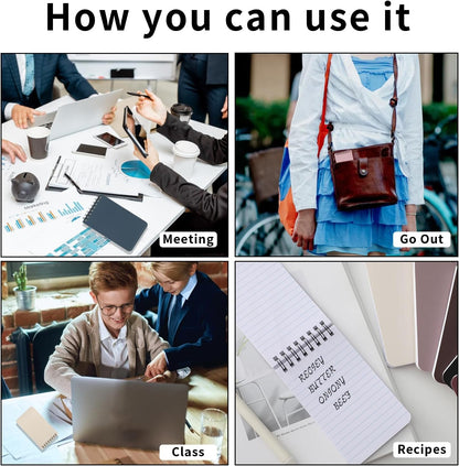 QiCheng 6pack Pocket Notebook Small Notepad Pocket Notepad Small Spiral Notebooks 3X5Inches (6)
