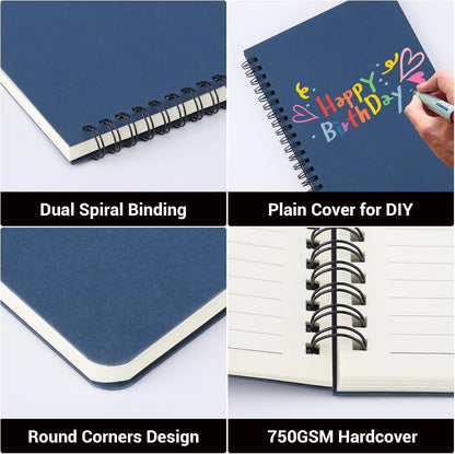 EUSOAR Spiral Notebook, A5 12packs 5.5"X8.3" 120 Pages Lined Travel Writing Notebooks Journal, Memo Notepad Sketchbook, Students College Office Business Subject Diary Ruled Book Journal-Black Cover