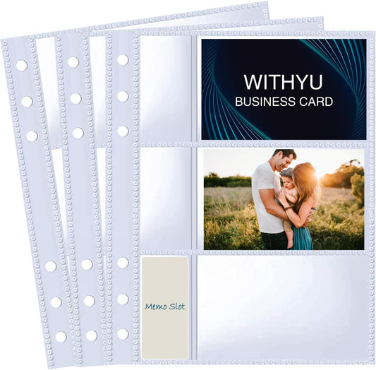 40 Pack 80 Pockets Budget Sheet Protector Sleeves for A6 6 Ring Binder, Ultra-Clear Cash Binder Sleeves, Double-Sided, Top Loading Sheet Protector for Budget Sheet, Currency Collection,3.5x5 Photos