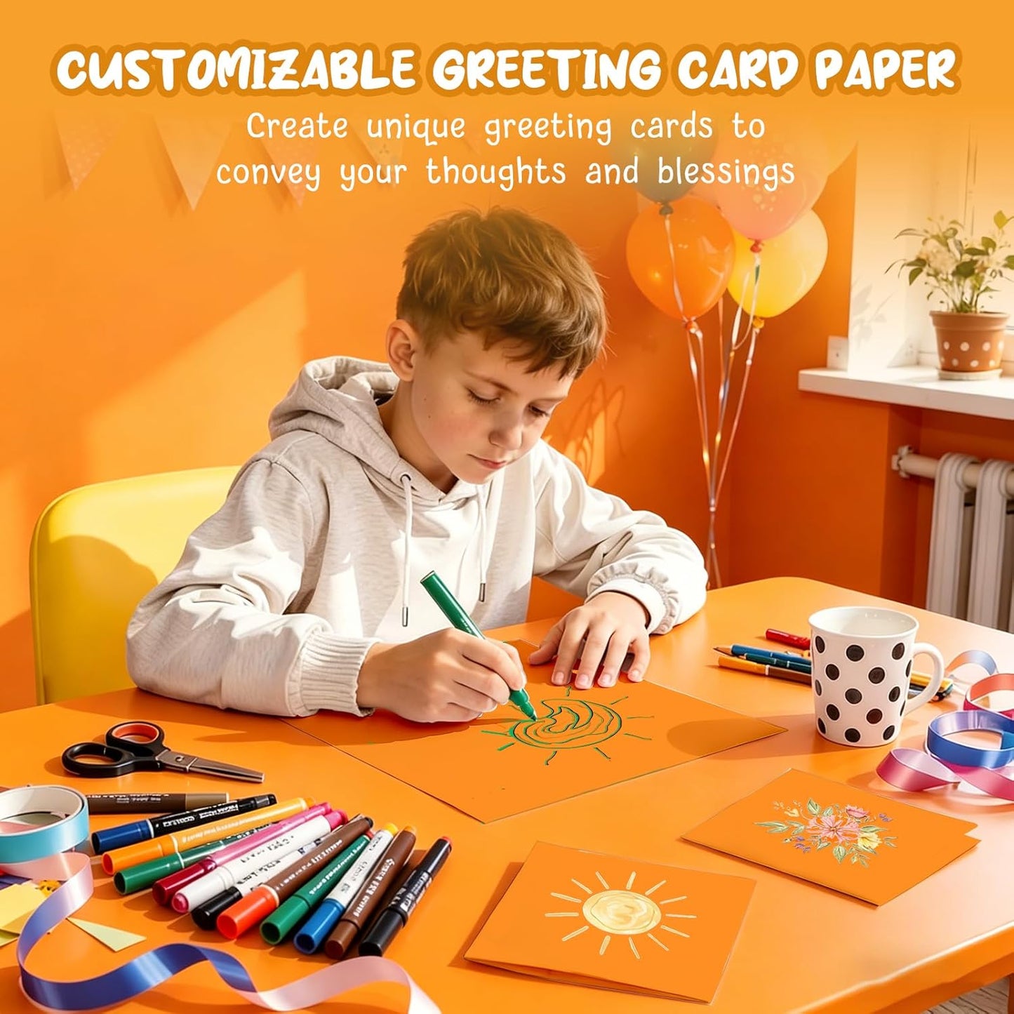 40 Sheets Cream Cardstock Paper 8.5 x 11, Ivory Cardstock Printer Paper 8.5x11, Off White Card Stock Paper 8.5 x 11, 200 GSM Construction Paper for DIY Cards, Greeting Cards, Wedding Invitations