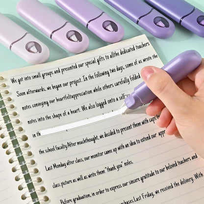 Temiary 12Pcs Cute White Smooth Pull Out Tape, Easy to Use White Correction Pens, 1/5 x 236in Smooth Writing & Aesthetic Office School Supplies (Purple)